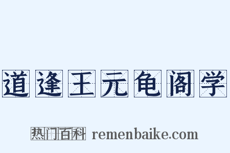 道逢王元龟阁学是什么意思的图片